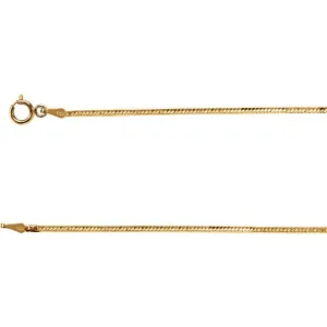 14k Yellow Gold 1.5mm Flexible Herringbone Chain 24" Chain
