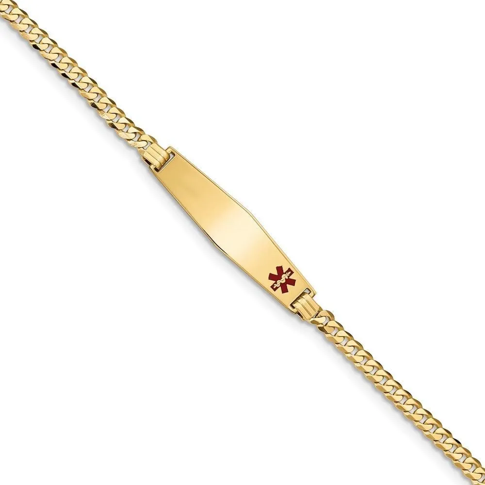 14K Yellow Gold Curb Link Medical ID Bracelet