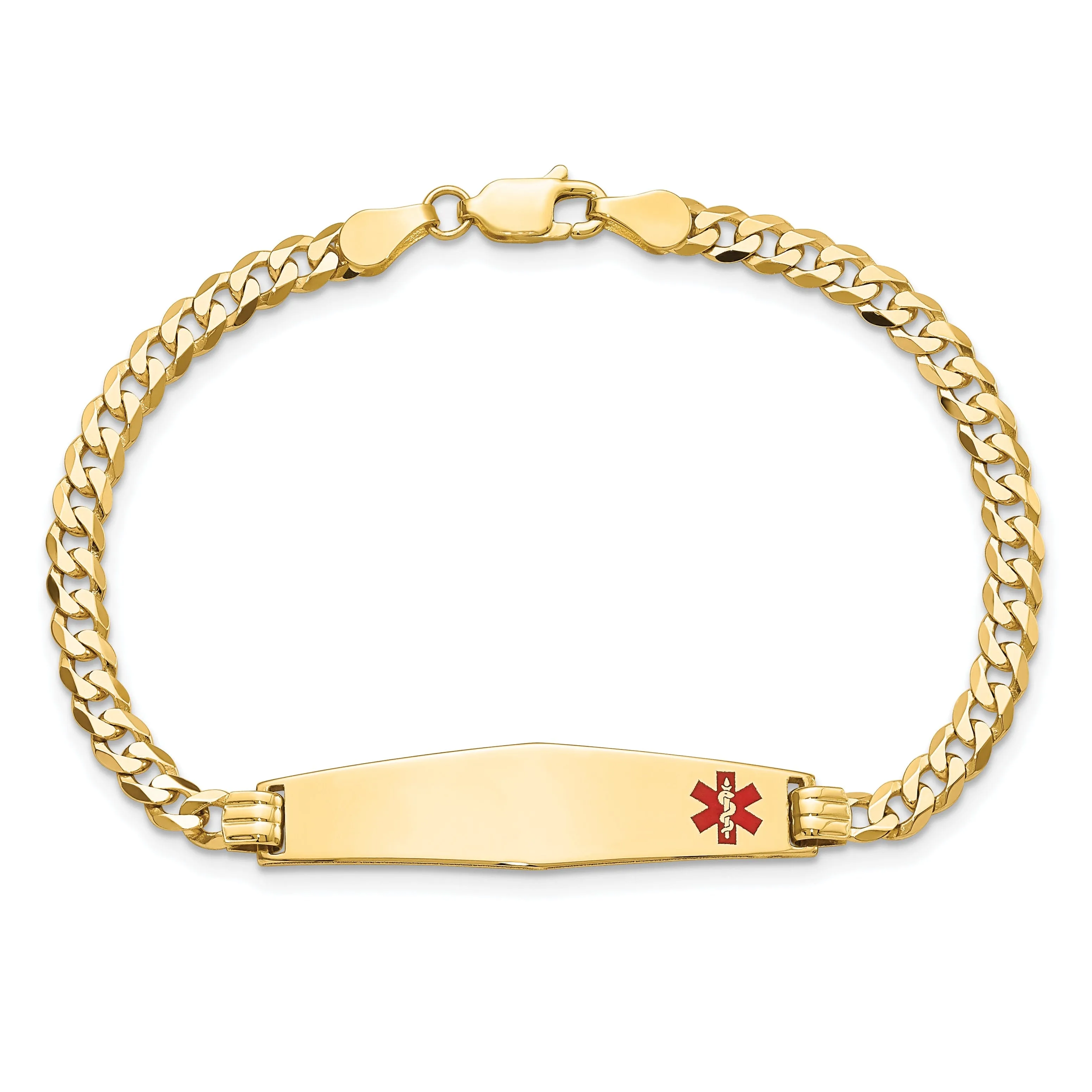 14K Yellow Gold Curb Link Medical ID Bracelet