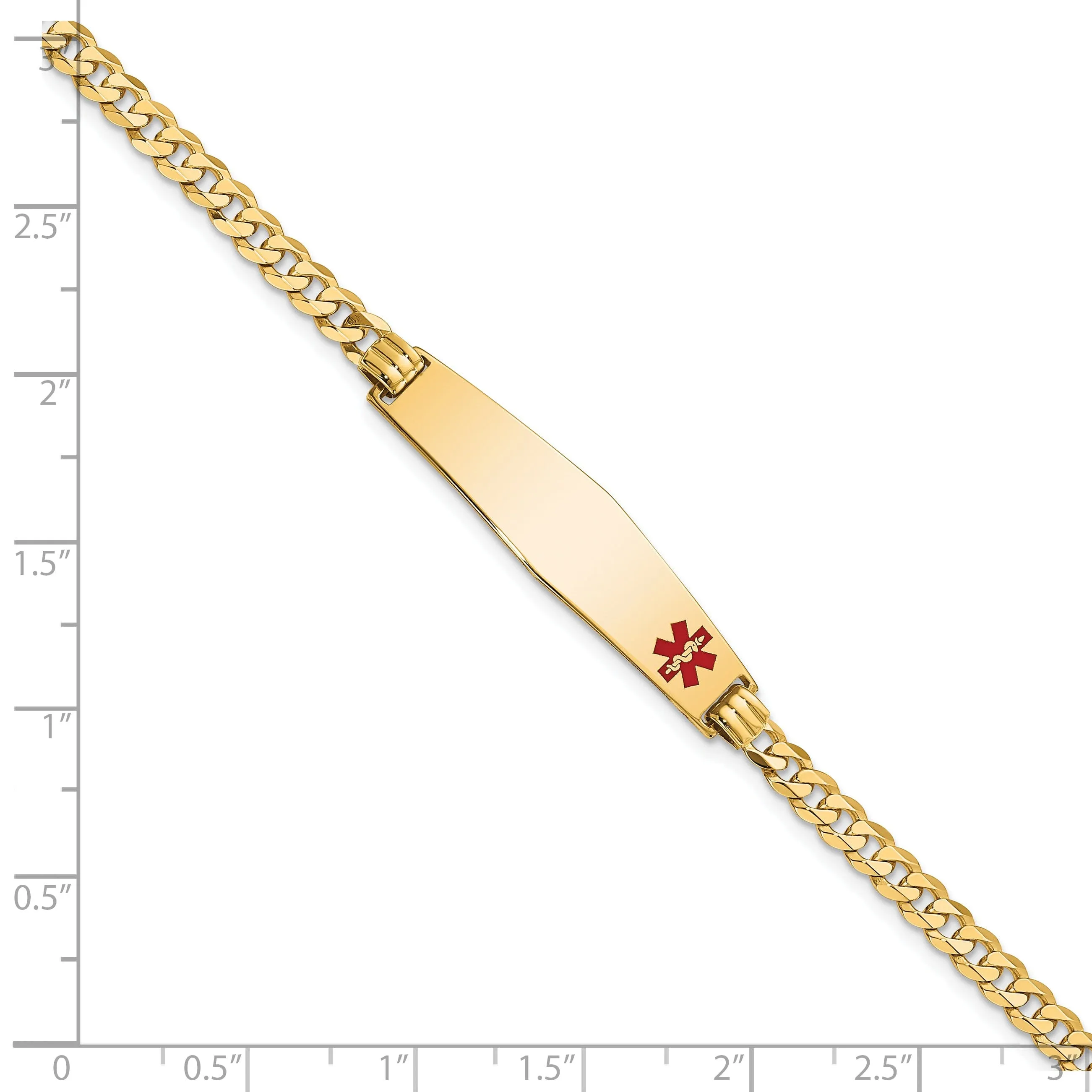 14K Yellow Gold Curb Link Medical ID Bracelet