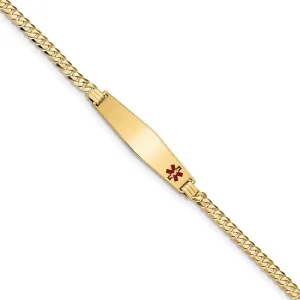 14K Yellow Gold Curb Link Medical ID Bracelet