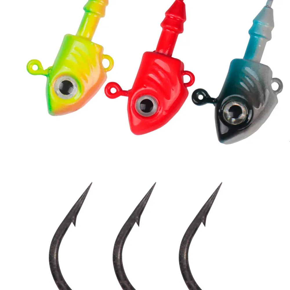 1Pcs Fish Lead soft plastic lure Jig Head 10g 15g 20g 29g 40g Barbed Hook