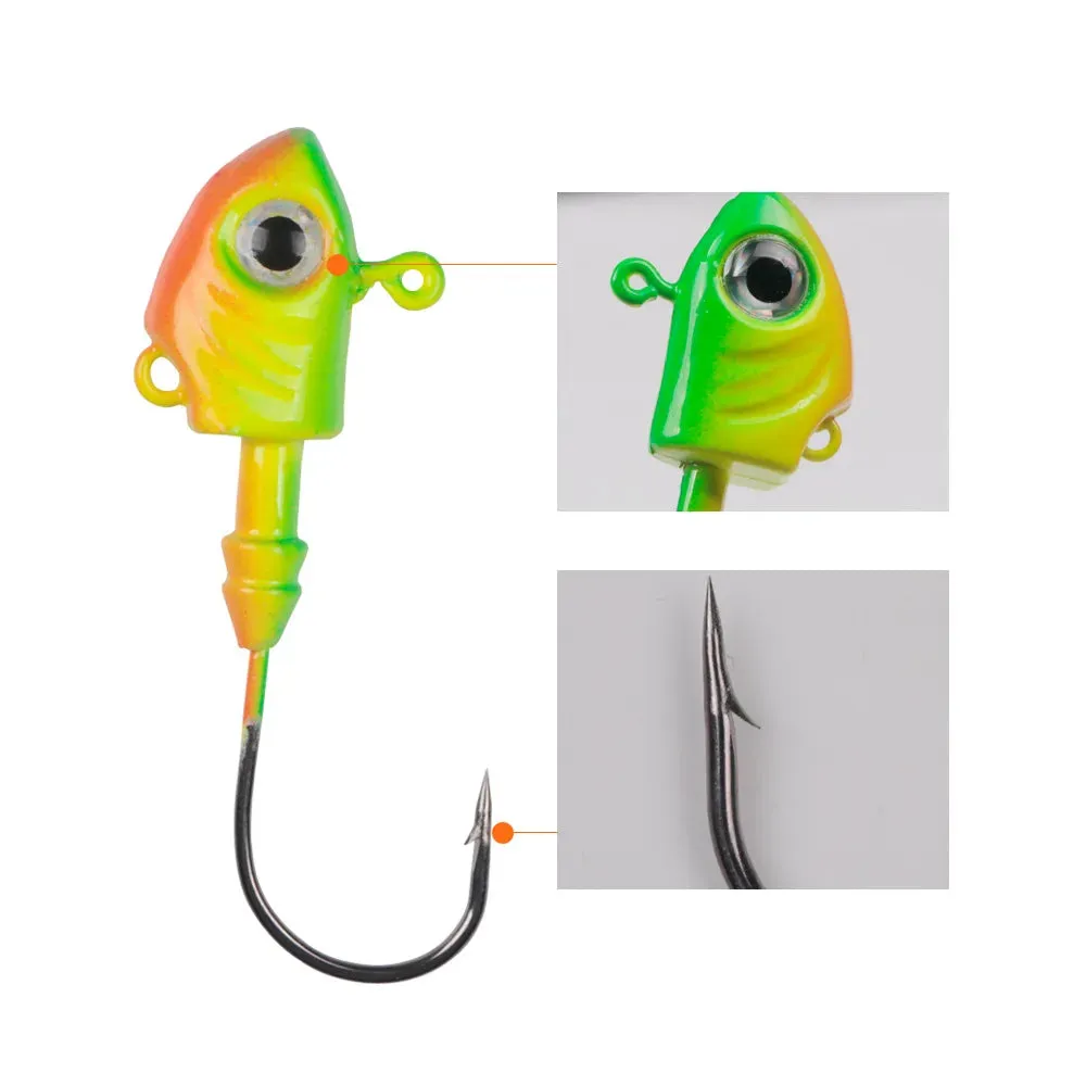 1Pcs Fish Lead soft plastic lure Jig Head 10g 15g 20g 29g 40g Barbed Hook