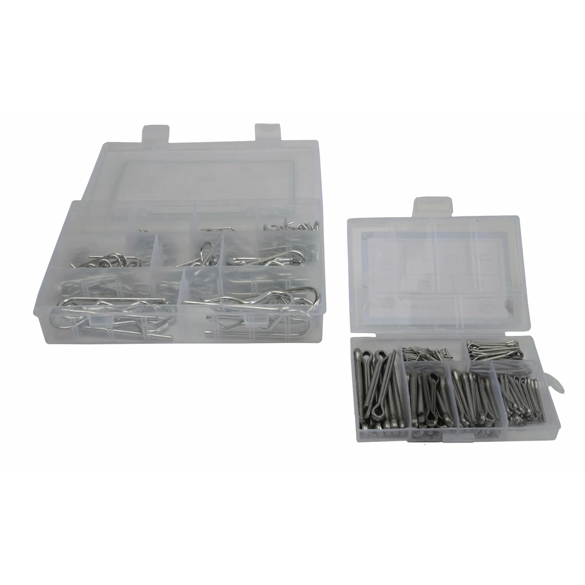 230pc Cotter Pin and 150pc Metric R Pin Clip Grab Kit Assortment