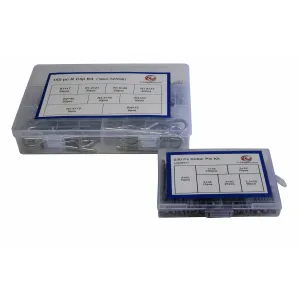 230pc Cotter Pin and 150pc Metric R Pin Clip Grab Kit Assortment