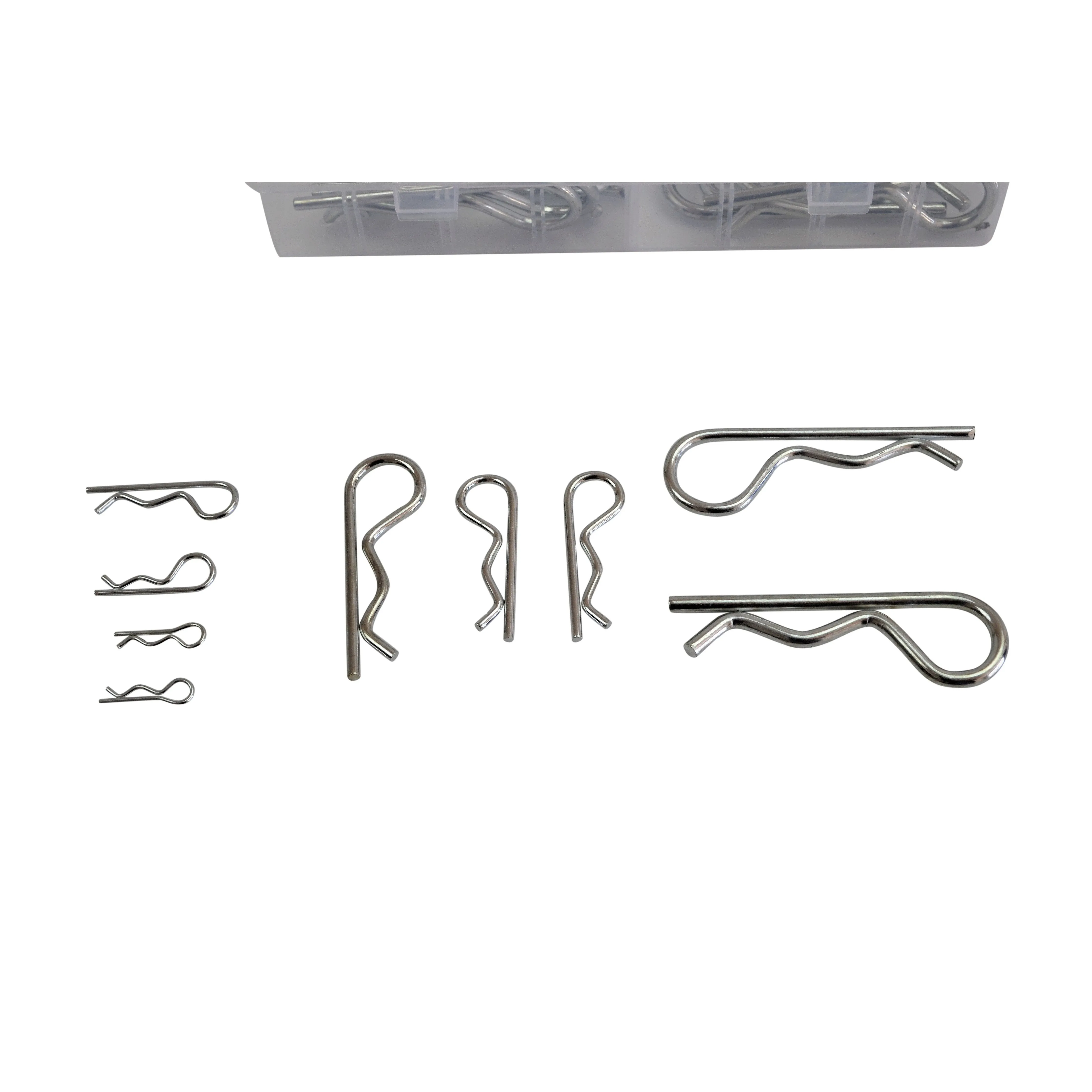 230pc Cotter Pin and 150pc Metric R Pin Clip Grab Kit Assortment