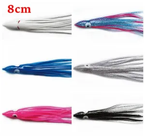 30 XOctopus Squid Skirt Trolling Jig Lure Fishing Tackle 8cm