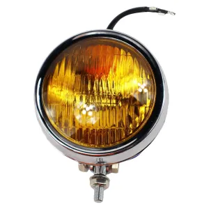 4" Chopper Headlight - Chrome Amber Lens