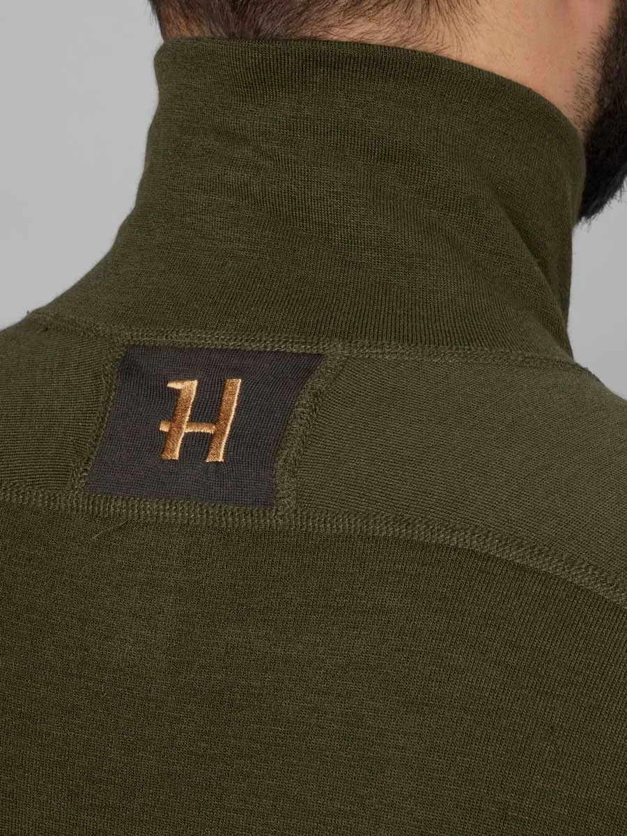50% OFF HARKILA Base Warm Half Zip Neck - Mens - Willow Green / Shadow Brown