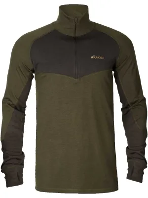 50% OFF HARKILA Base Warm Half Zip Neck - Mens - Willow Green / Shadow Brown