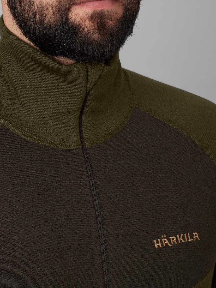50% OFF HARKILA Base Warm Half Zip Neck - Mens - Willow Green / Shadow Brown
