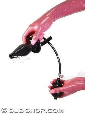 6340D-SIS      Sissy Slave Personal Cleansing Inflatable Rubber Enema Plug