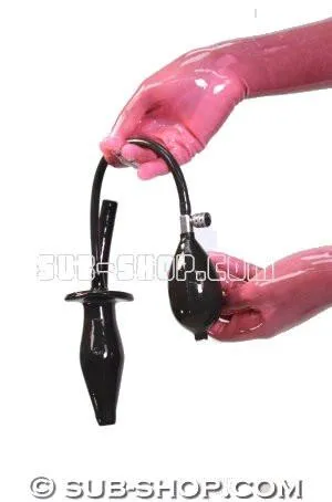 6340D-SIS      Sissy Slave Personal Cleansing Inflatable Rubber Enema Plug