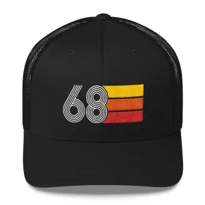68 Number 1968 Birthday Retro Trucker Hat