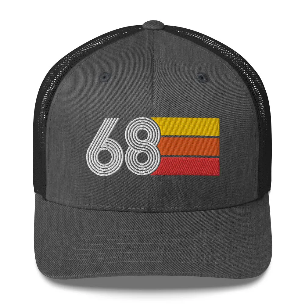 68 Number 1968 Birthday Retro Trucker Hat