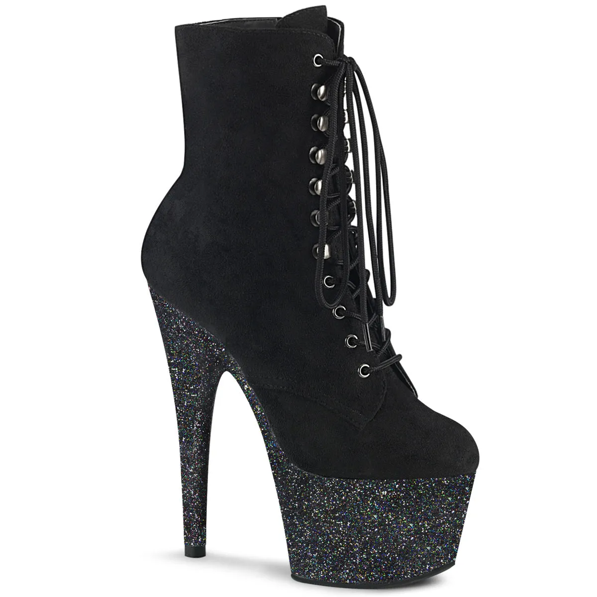 ADORE-1020FSMG  Black Faux Suede/Black Multi Mini Glitter