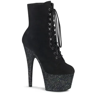 ADORE-1020FSMG  Black Faux Suede/Black Multi Mini Glitter