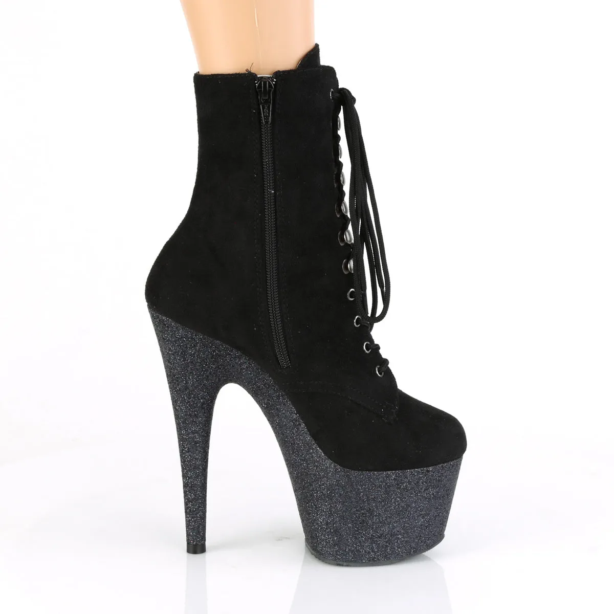 ADORE-1020FSMG  Black Faux Suede/Black Multi Mini Glitter