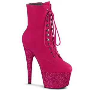 ADORE-1020FSMG  Hot  Pink Faux  Suede/Hot  Pink Multi Mini Gltr