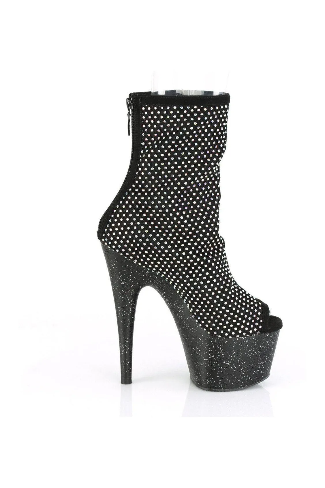 ADORE-1031GM Ankle Boot | Black Faux Suede