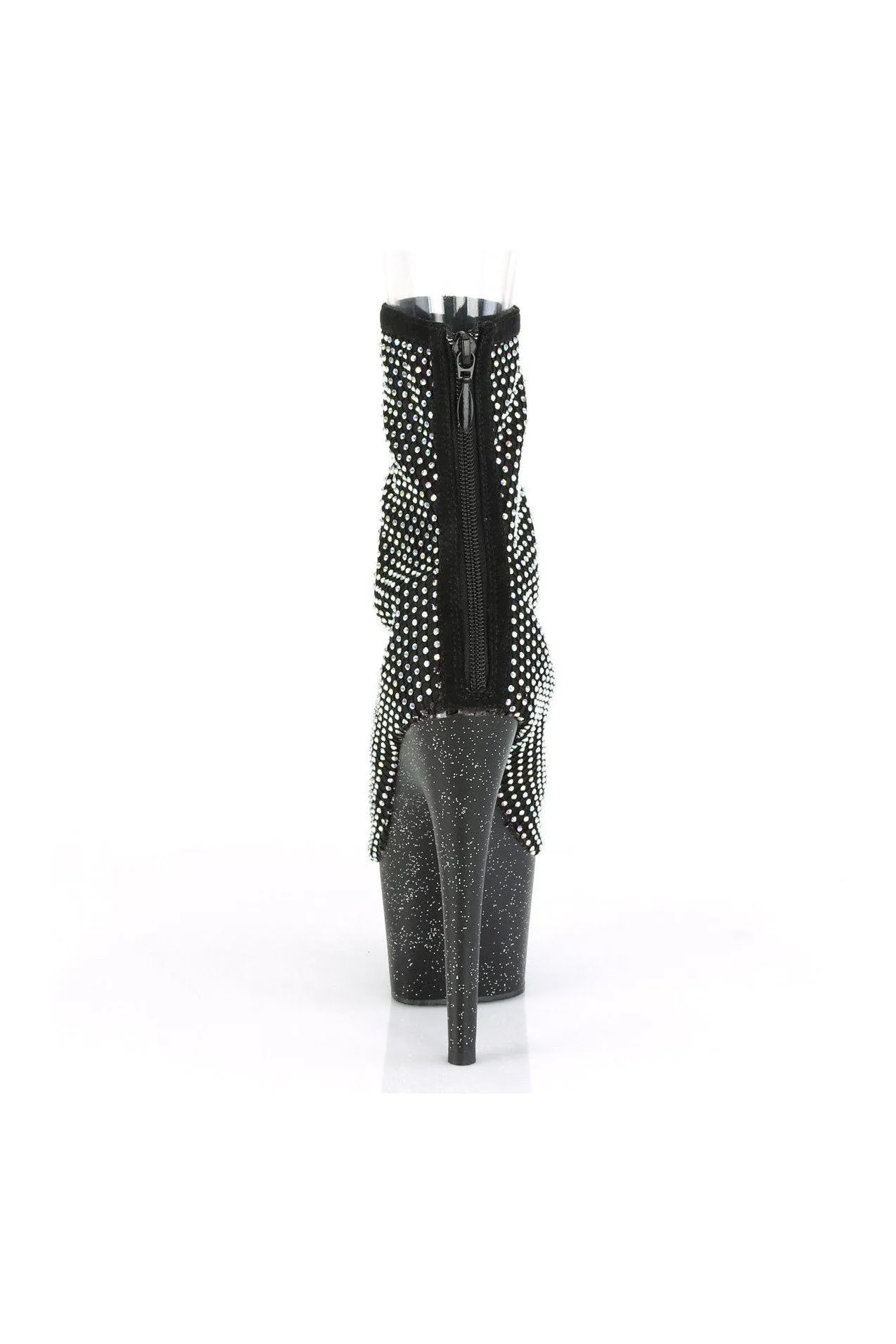 ADORE-1031GM Ankle Boot | Black Faux Suede