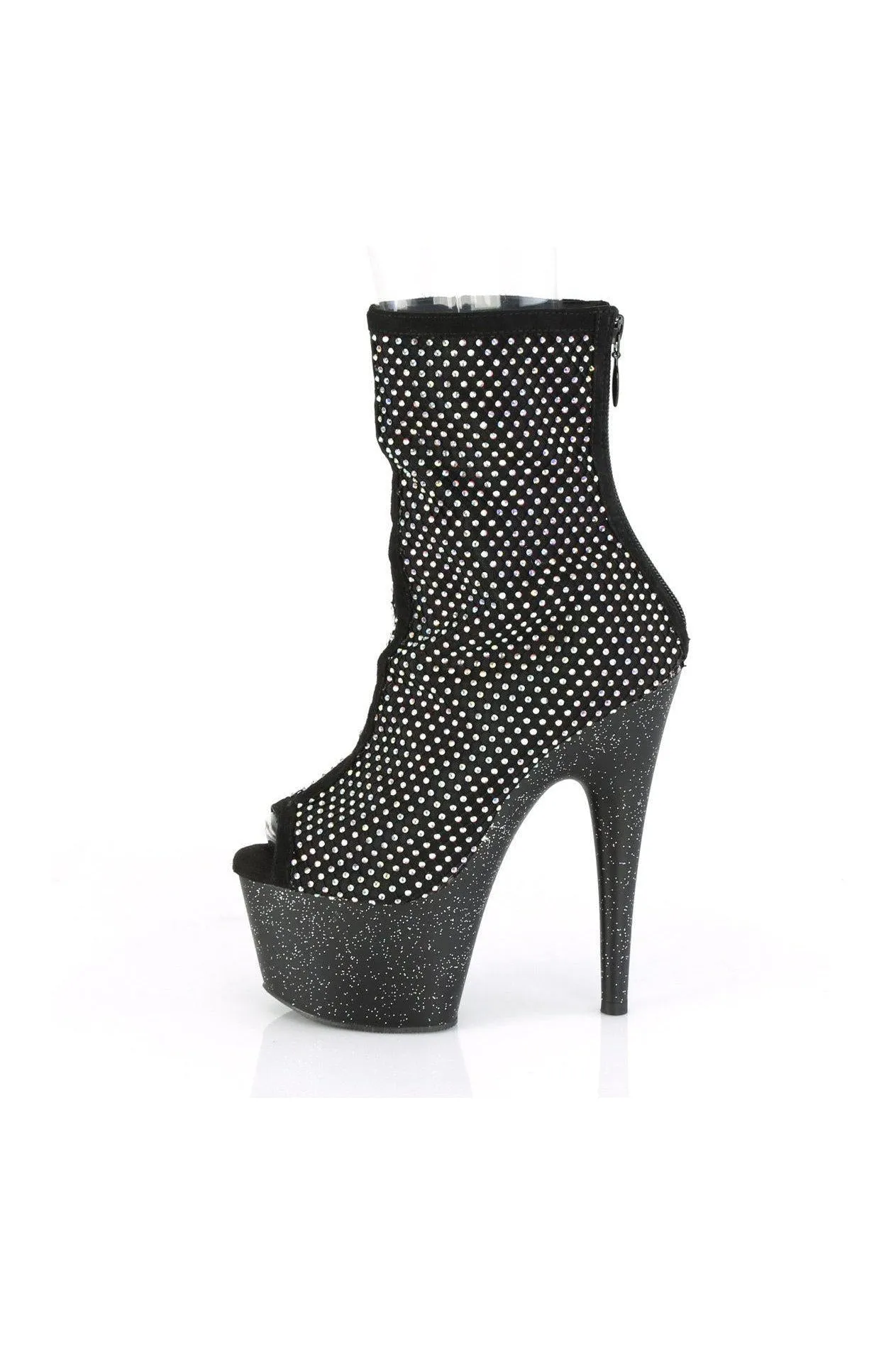 ADORE-1031GM Ankle Boot | Black Faux Suede
