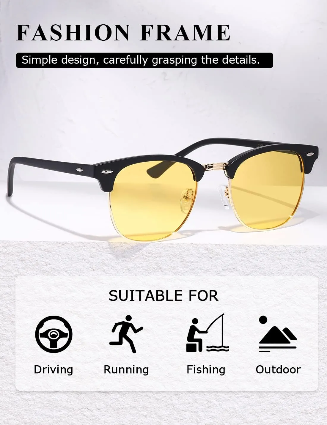 AEVOGUE Polarized Sunglasses For Women And Men Semi Rimless Frame Retro Sun Glasses AE0369