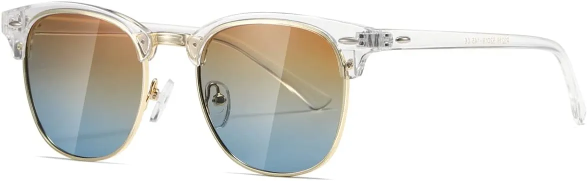 AEVOGUE Polarized Sunglasses For Women And Men Semi Rimless Frame Retro Sun Glasses AE0369