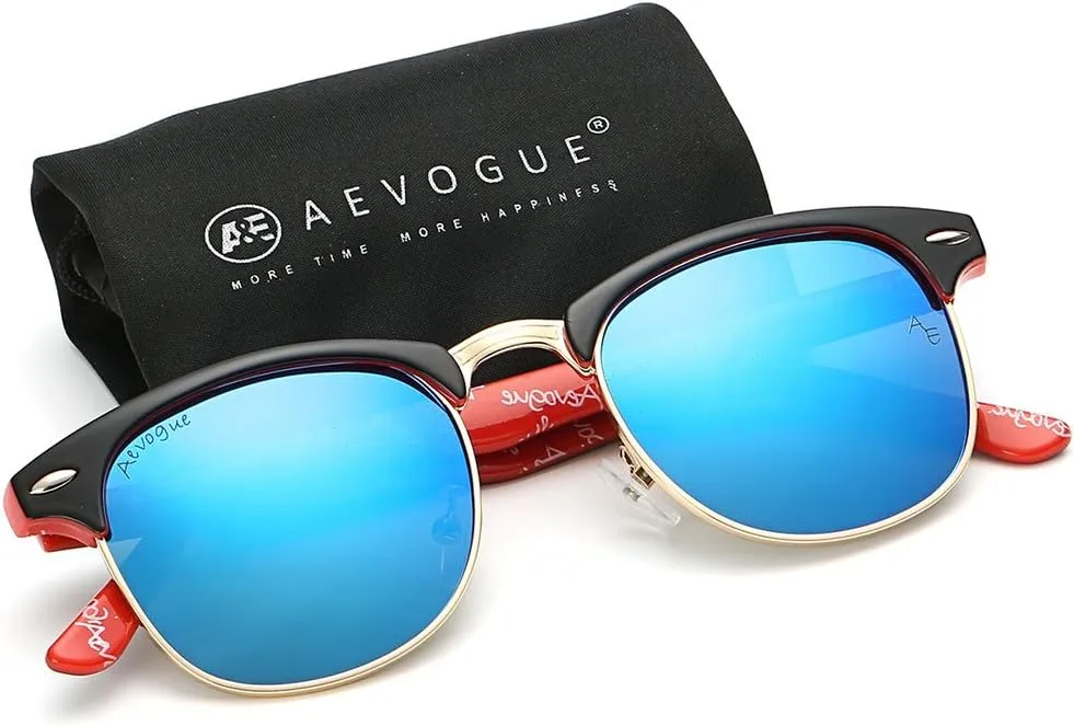 AEVOGUE Polarized Sunglasses For Women And Men Semi Rimless Frame Retro Sun Glasses AE0369