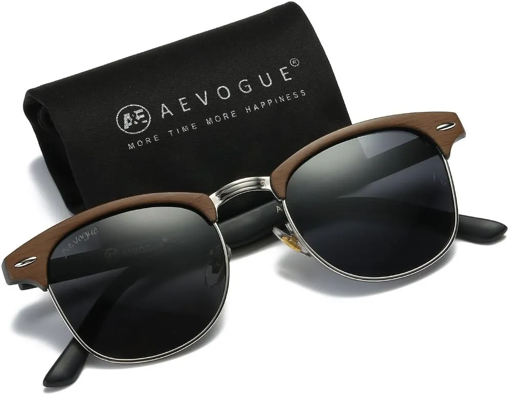 AEVOGUE Polarized Sunglasses For Women And Men Semi Rimless Frame Retro Sun Glasses AE0369