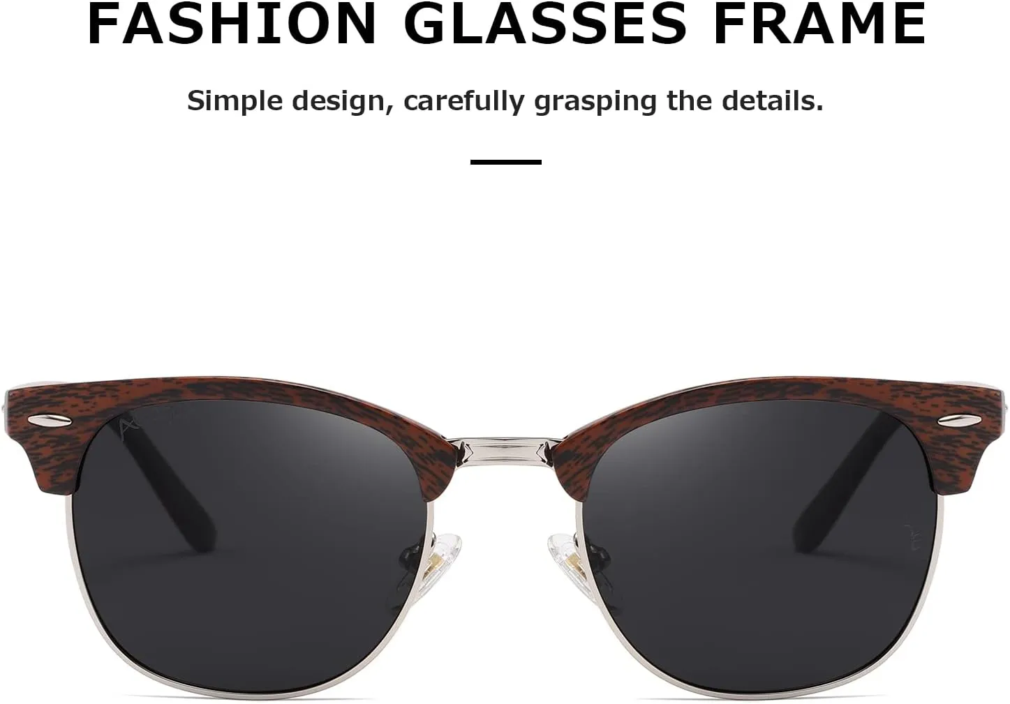 AEVOGUE Polarized Sunglasses For Women And Men Semi Rimless Frame Retro Sun Glasses AE0369