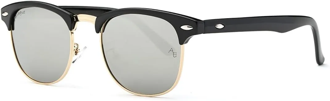 AEVOGUE Polarized Sunglasses For Women And Men Semi Rimless Frame Retro Sun Glasses AE0369