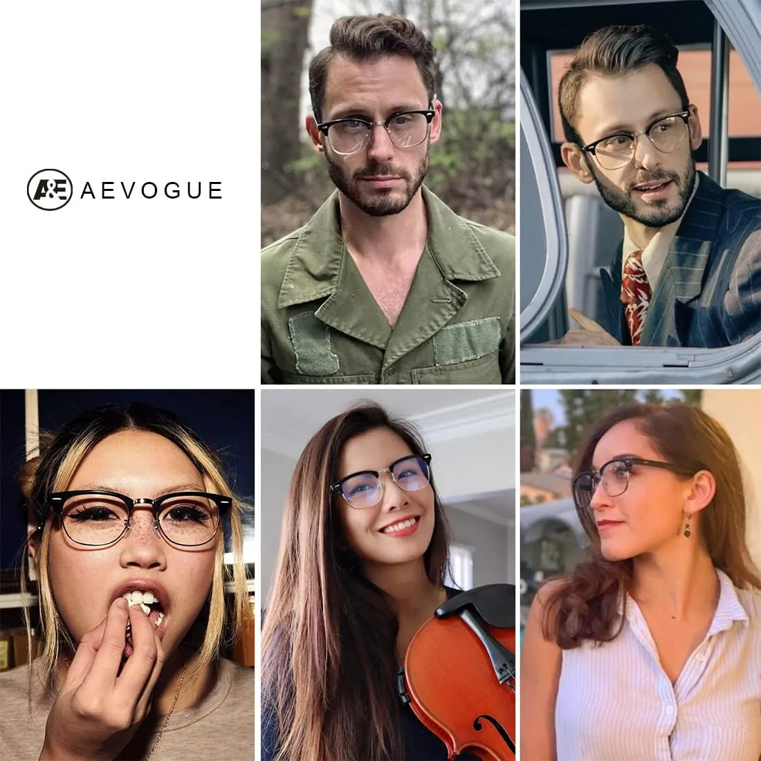 AEVOGUE Polarized Sunglasses For Women And Men Semi Rimless Frame Retro Sun Glasses AE0369