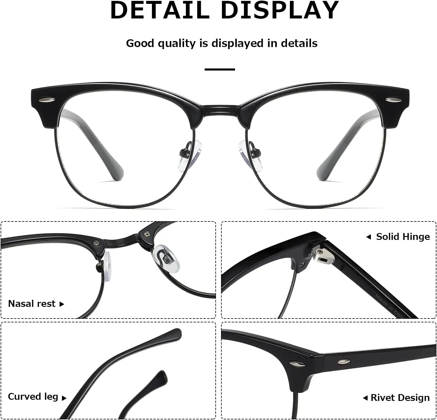 AEVOGUE Polarized Sunglasses For Women And Men Semi Rimless Frame Retro Sun Glasses AE0369