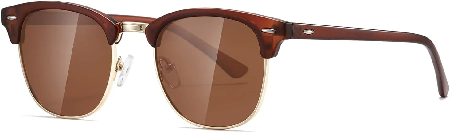 AEVOGUE Polarized Sunglasses For Women And Men Semi Rimless Frame Retro Sun Glasses AE0369