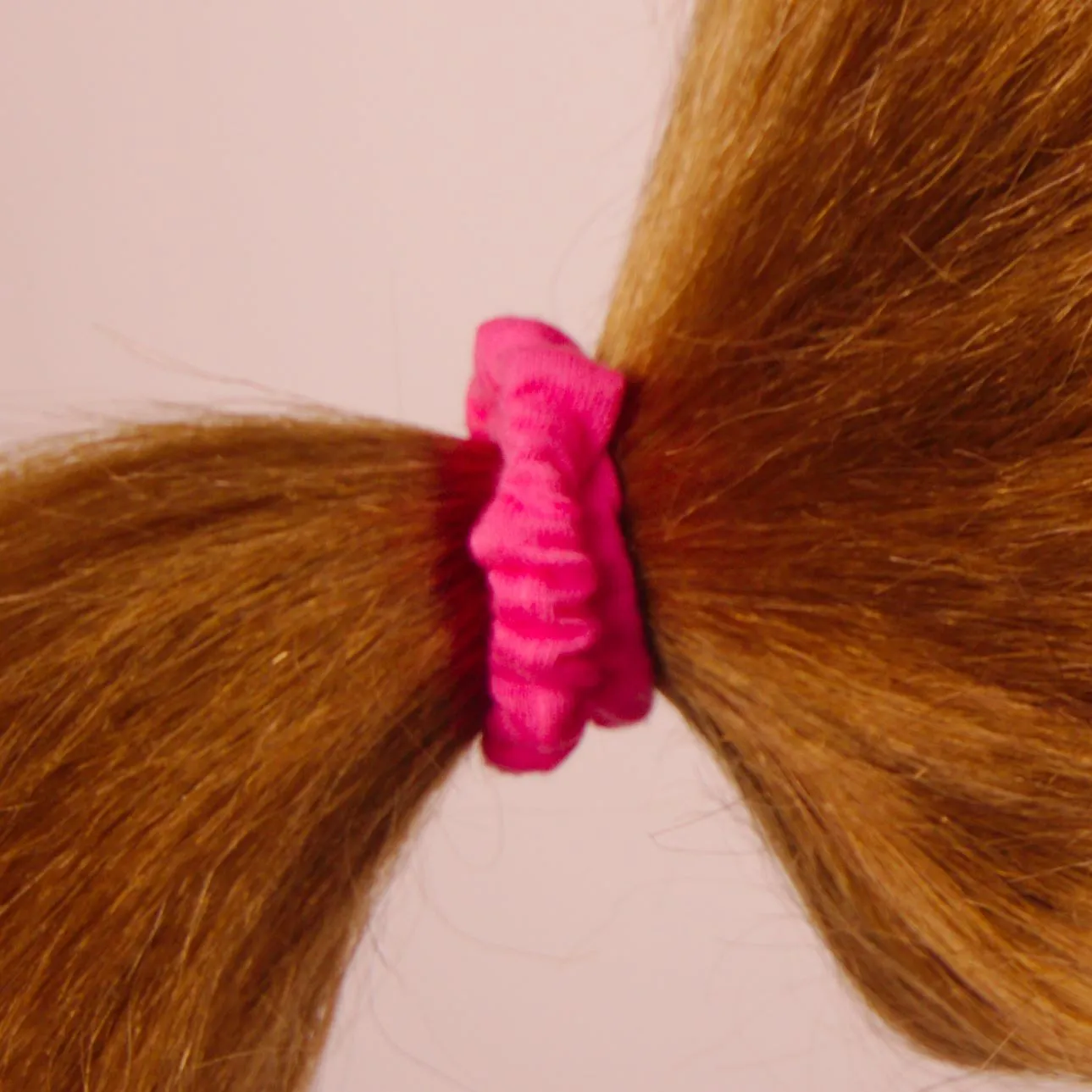 Amelia Beauty, Neon Pink Skinny Jersey Scrunchies, 2.125in Diameter, Gentle on Hair, Strong Hold, No Snag, No Dents or Creases. 12 Pack