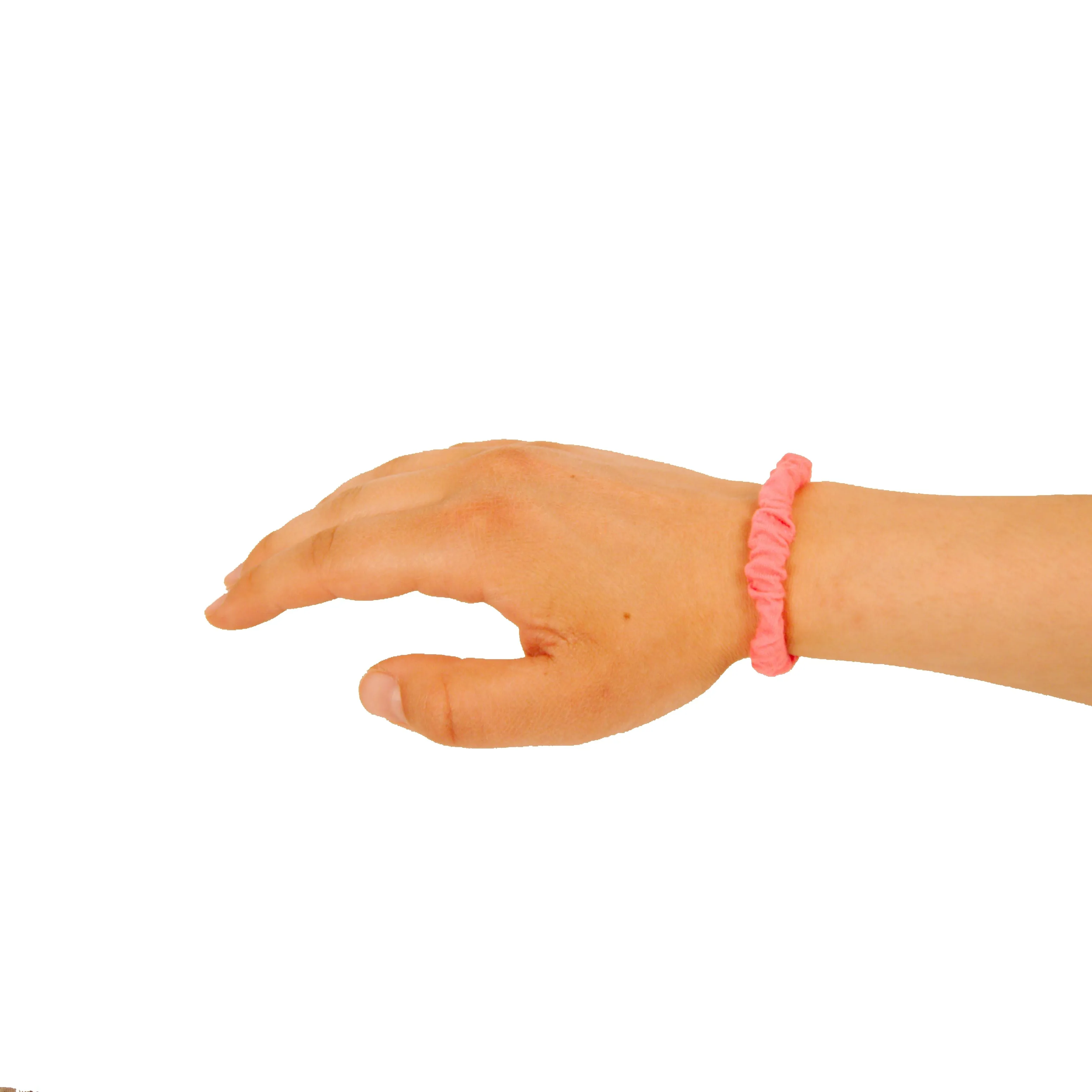 Amelia Beauty, Neon Pink Skinny Jersey Scrunchies, 2.125in Diameter, Gentle on Hair, Strong Hold, No Snag, No Dents or Creases. 12 Pack