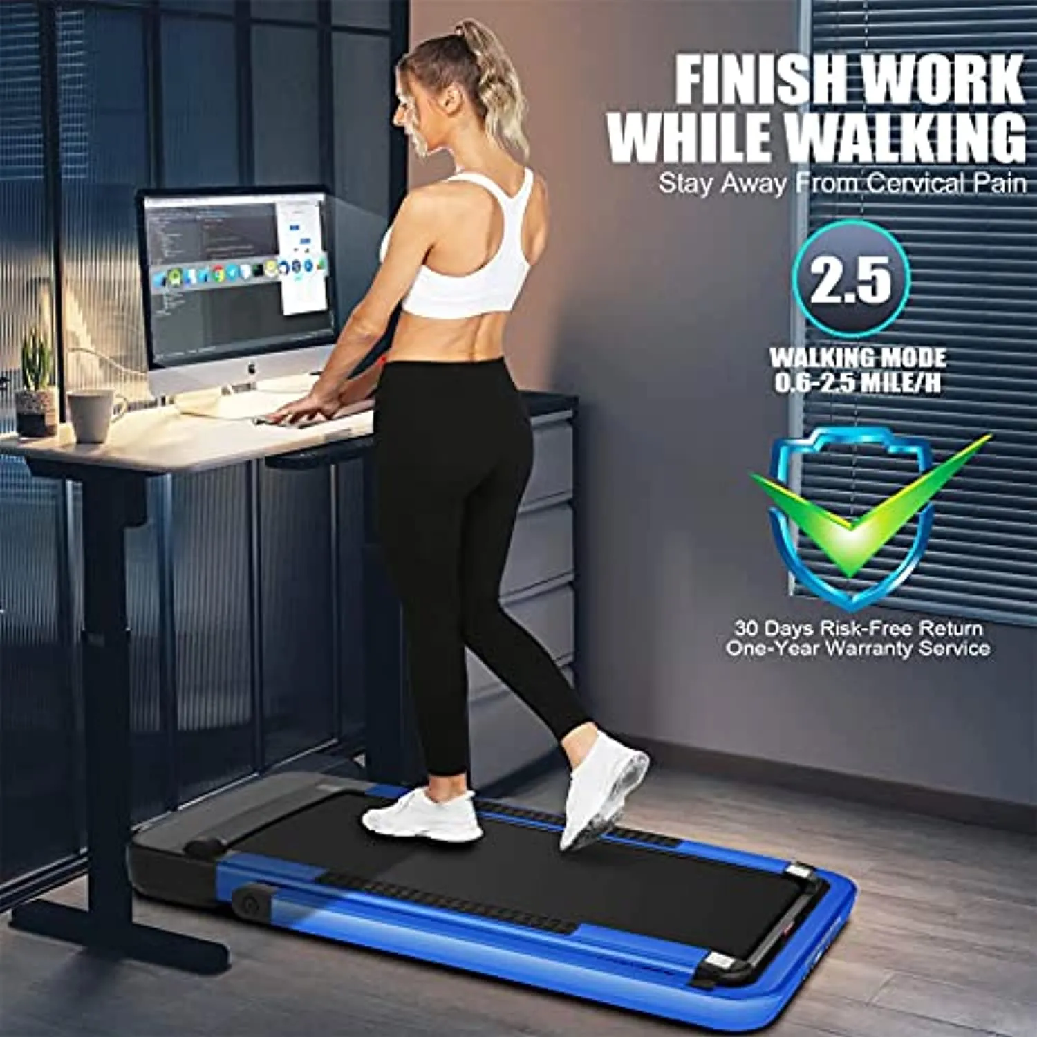 ANCHEER Treadmill,Folding Treadmill for Home Workout,Electric Walking Under Desk Treadmill with APP Control, Portable Exercise Walking Jogging Running Machine