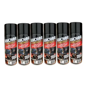 ANCHOR 54376 HI TEMP HEAT RESISTANT PAINT  | Up to 600° | 300g - BLACK (Box of 6)
