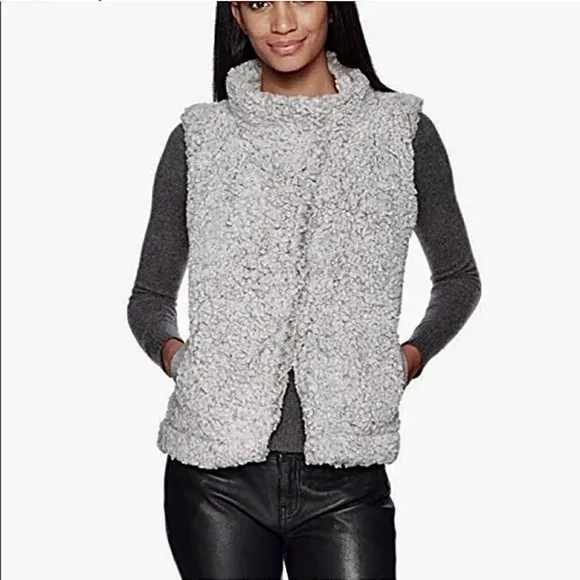 Anthropologie Dylan True Grit Frosty Tip Cozy Sherpa Fleece Vest