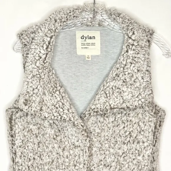 Anthropologie Dylan True Grit Frosty Tip Cozy Sherpa Fleece Vest