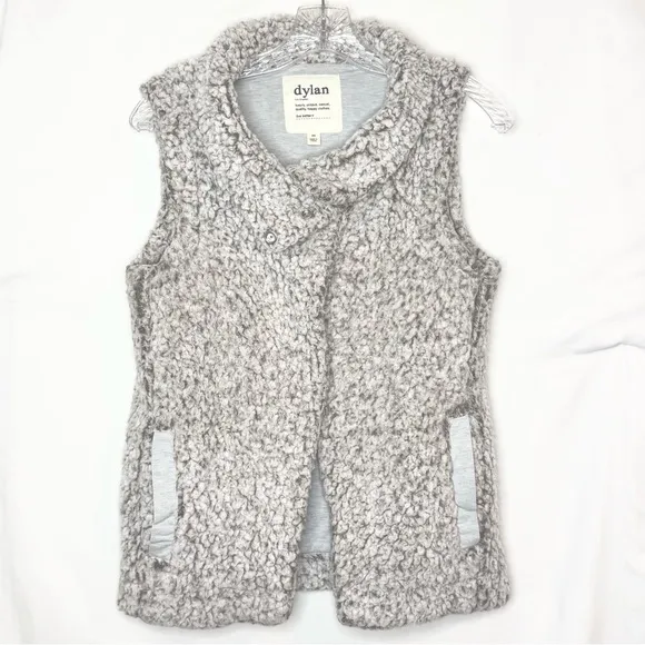 Anthropologie Dylan True Grit Frosty Tip Cozy Sherpa Fleece Vest