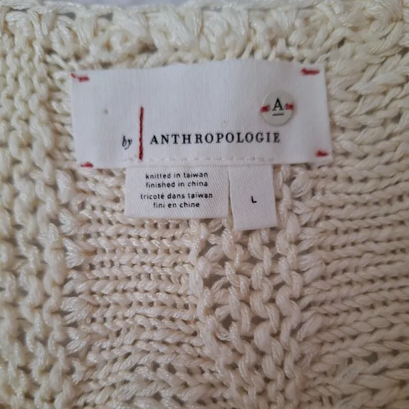 ANTHROPOLOGIE NEW TAGS Cream Cable Knit Sweater