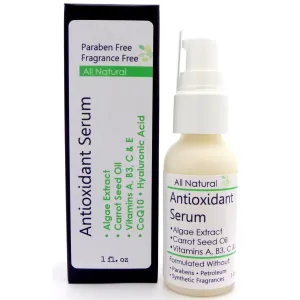 Antioxidant Face Moisturizer with CoQ10 Vitamins C & E, Hyaluronic Acid, Anti Wrinkle Cream, Vegan, Natural Skincare, Organic Skincare