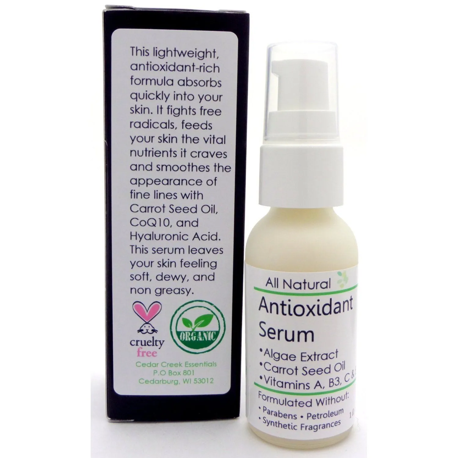 Antioxidant Face Moisturizer with CoQ10 Vitamins C & E, Hyaluronic Acid, Anti Wrinkle Cream, Vegan, Natural Skincare, Organic Skincare