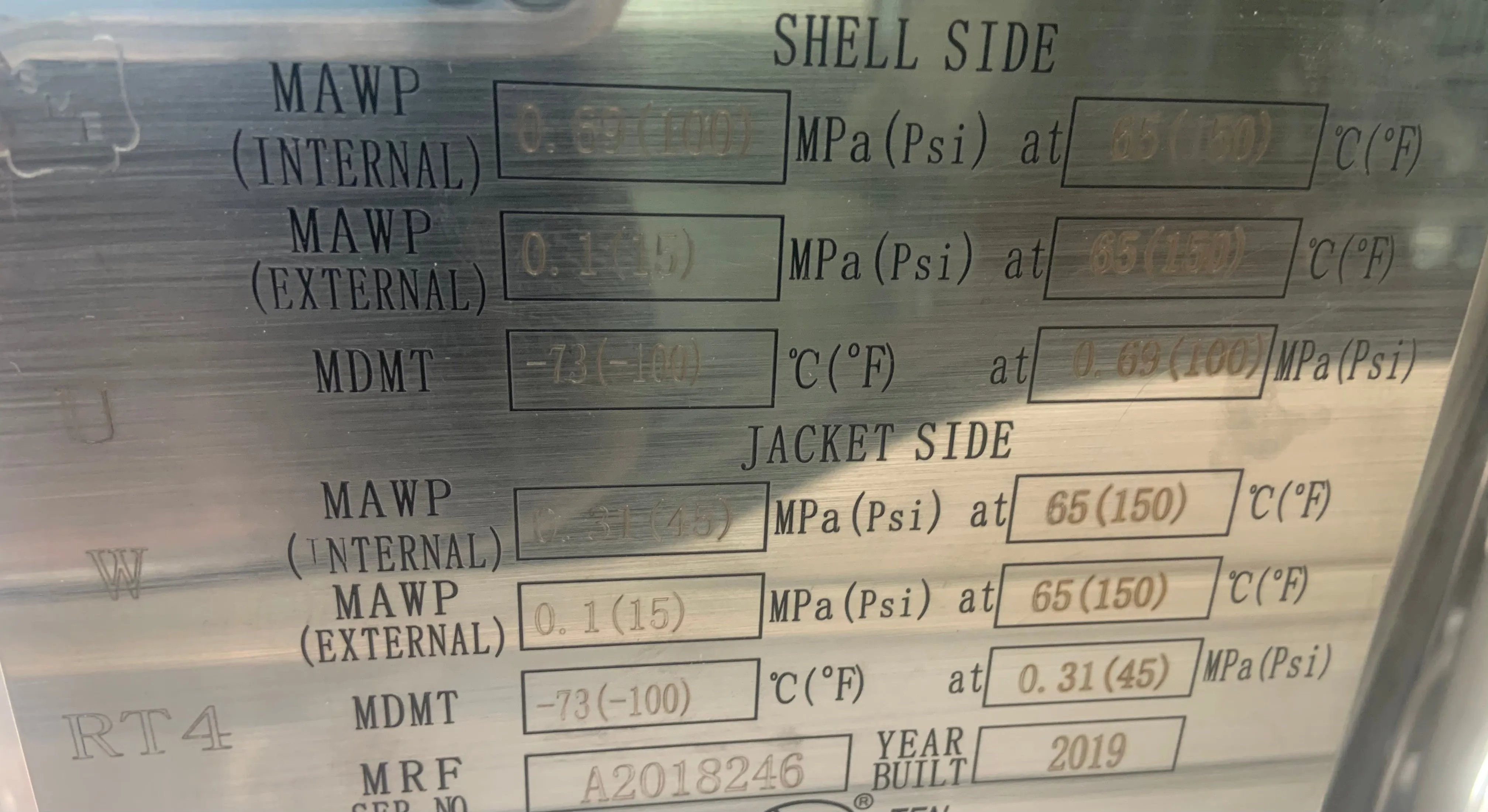 ASME Reactor Skid, decarb, crystallization, Decarboxylation vessels