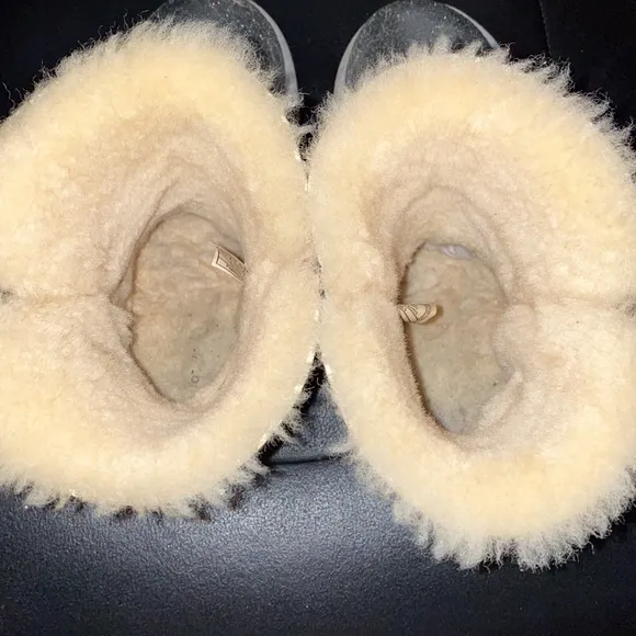 Authentic UGG Metallic Silver Leather &amp; Suede Shearling Boots