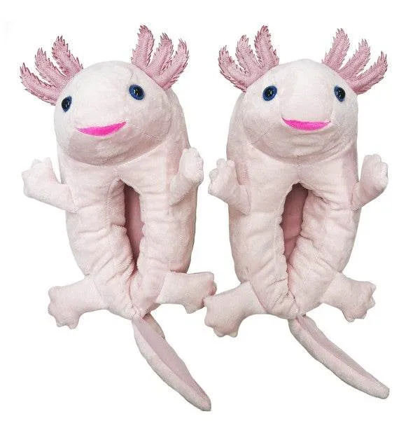 Axolotl Hugs - Women's Cute Plush Animal slippers