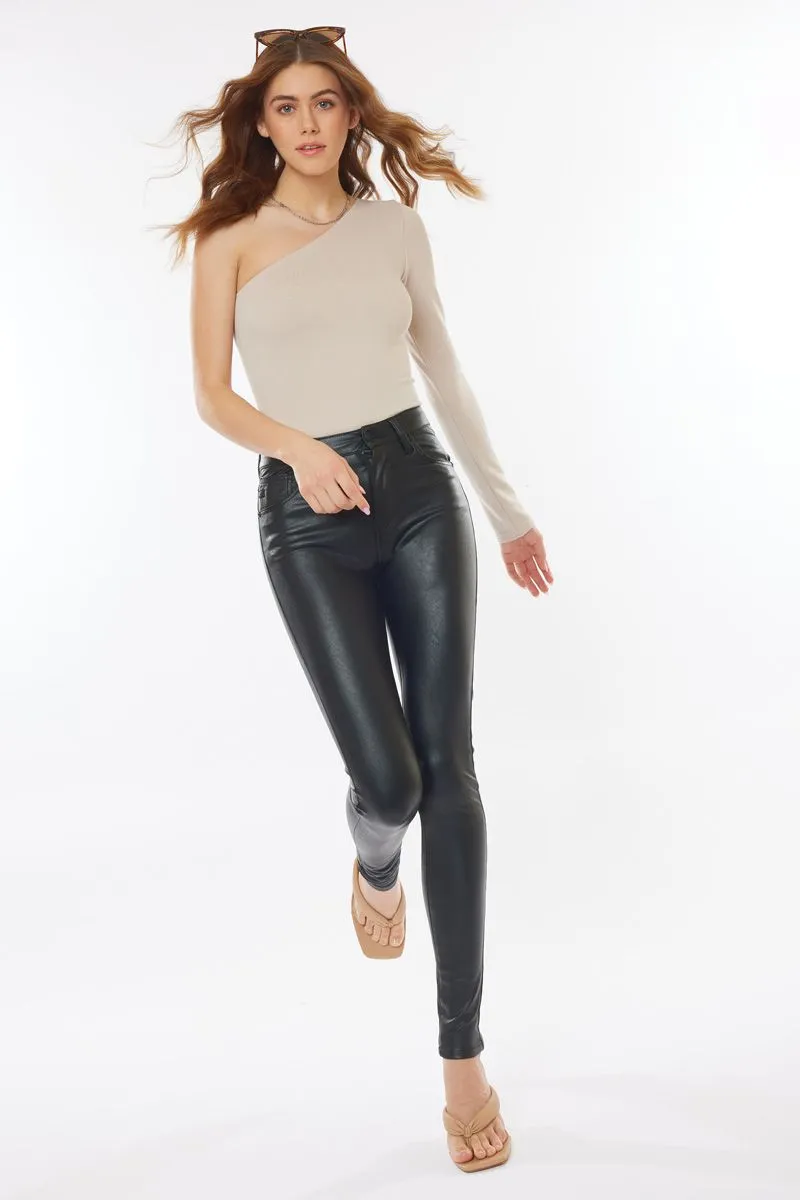 Bad Mama Jama Faux Leather KanCan Skinny Jeans
