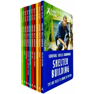 Bear Grylls Survival Skills Handbook Series 10 Books Collection Set (Shelter Building, Hiking)